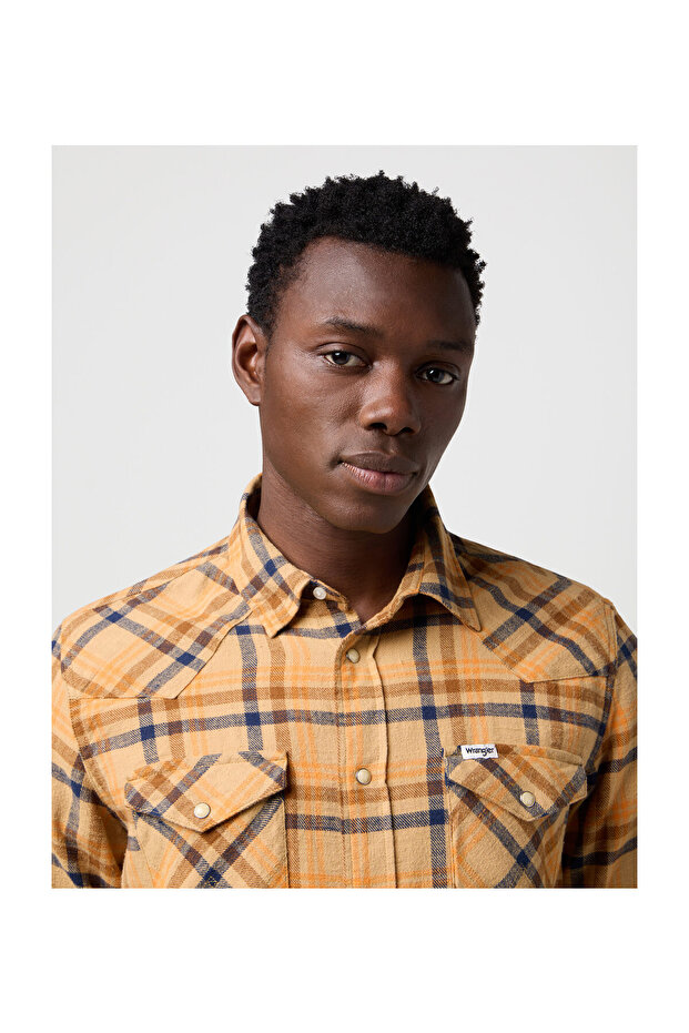 Westernhemd Braun-Blau - 1