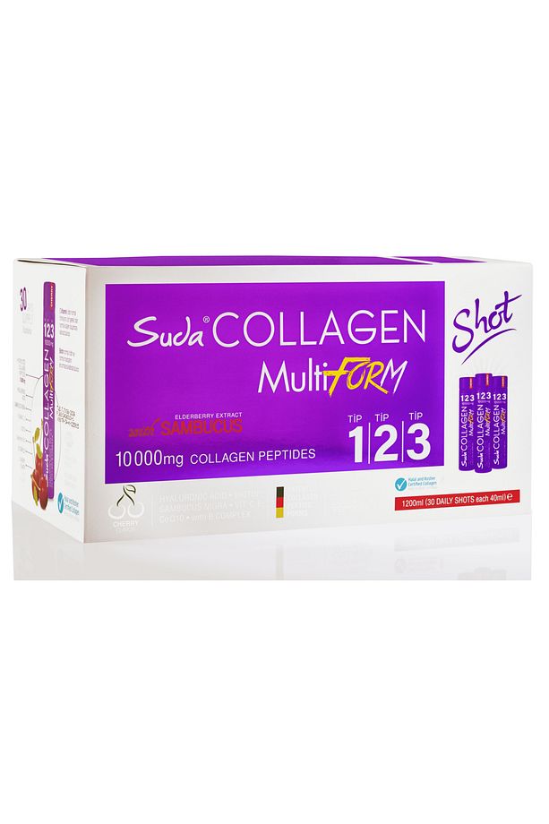 Multiform Shot Tip I,II,III KolajenCilt-Saç-Tırnak-Eklem-Bağ Doku Sambucuslu Şekersiz 40mlx30 Shot - 1