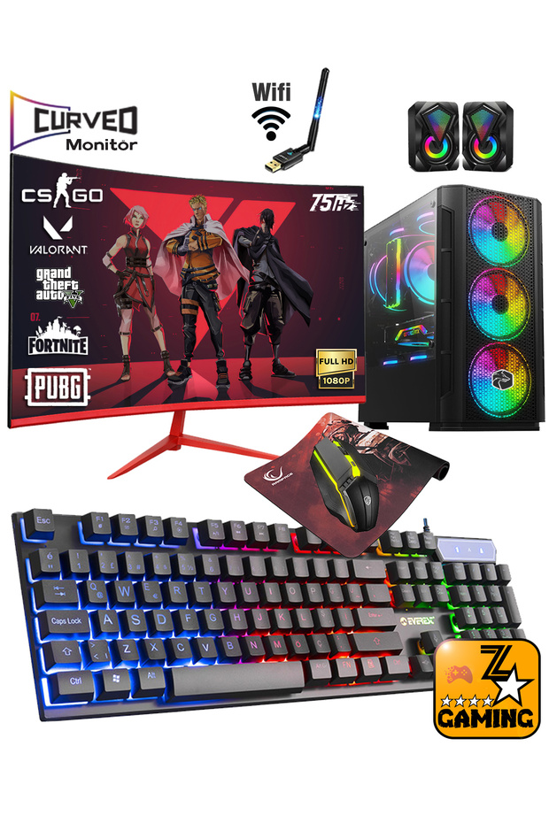 Zeiron Sx75 i7-860 8GB 256GB SSD GT730 4GB Ekran Kartı 23.8" Curved Oyuncu Masaüstü Bilgisayar