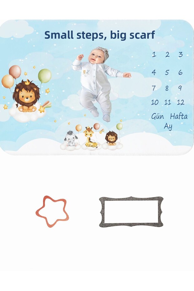 Baby Gift Fleece Monthly Photo Memory Blanket, Newborn Baby Memory Blanket