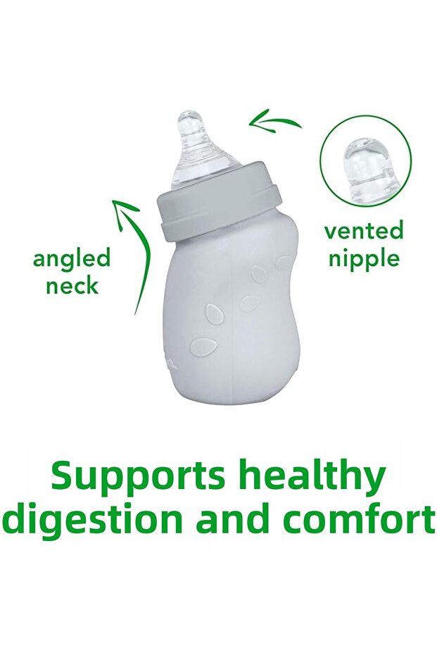 Sprout Ware® Baby Bottle made from Plants and Glass-5oz-Green-0mo+