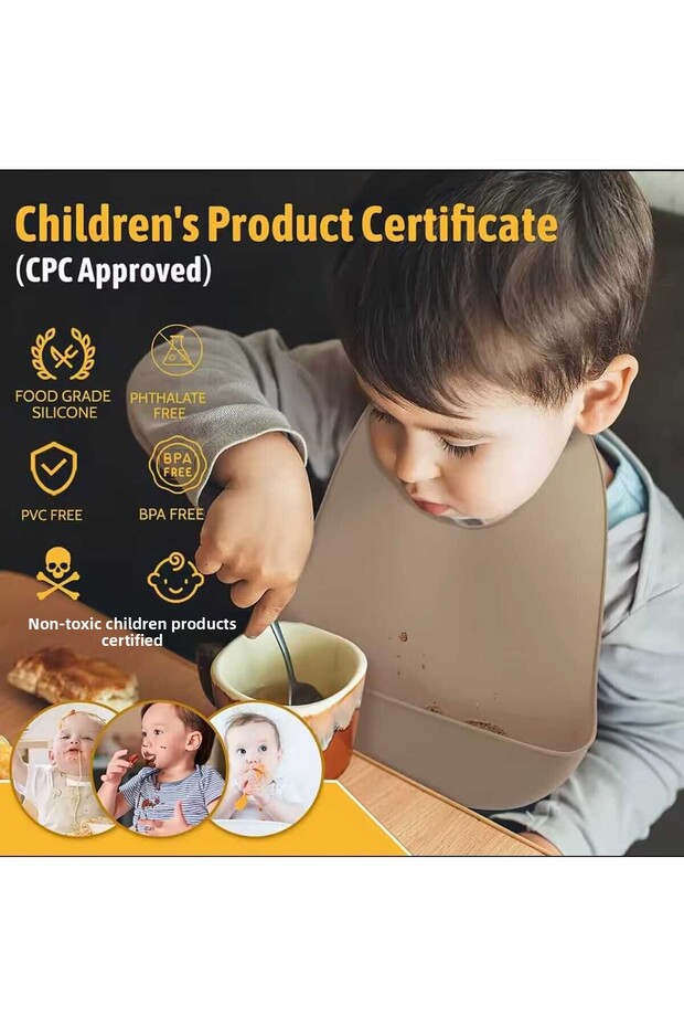 مريلة أطفال من السيليكون ذات نوعية جيدة - 3