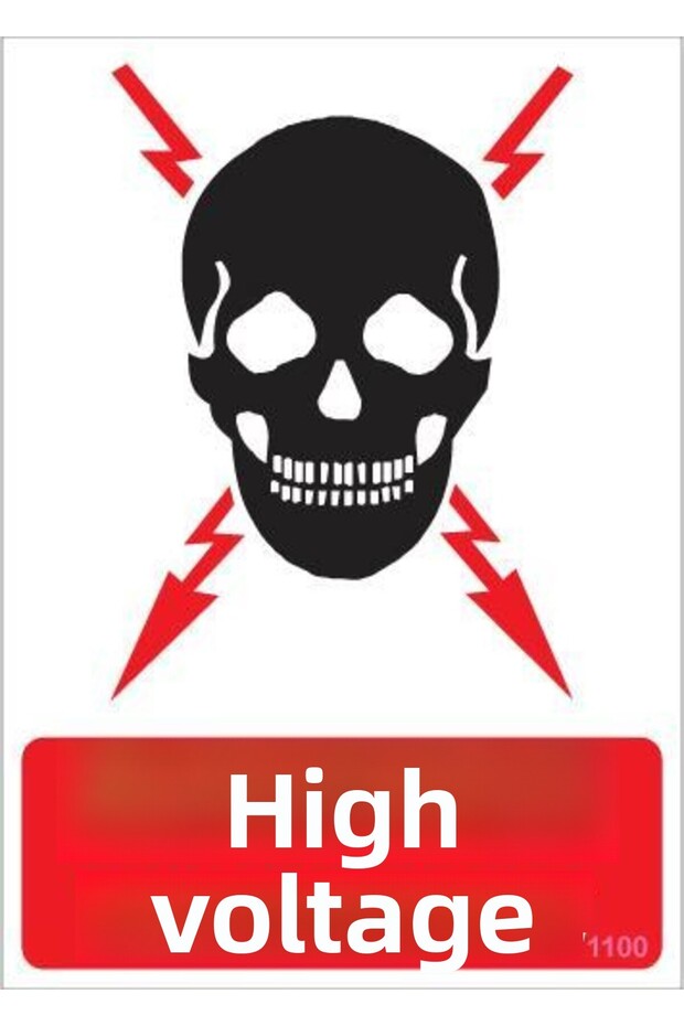 High Voltage Warning Sign 25X35 Code: 1100 - 1