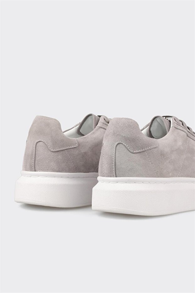 Gri Deri Erkek Spor Ayakkabı - 5