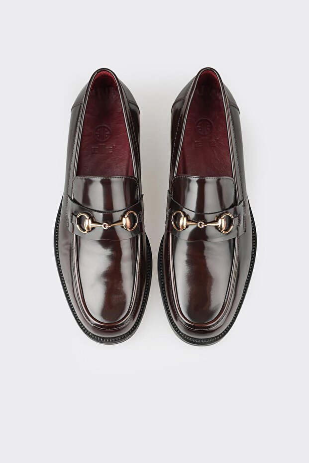 Bordo Deri Erkek Klasik Ayakkabı - 4