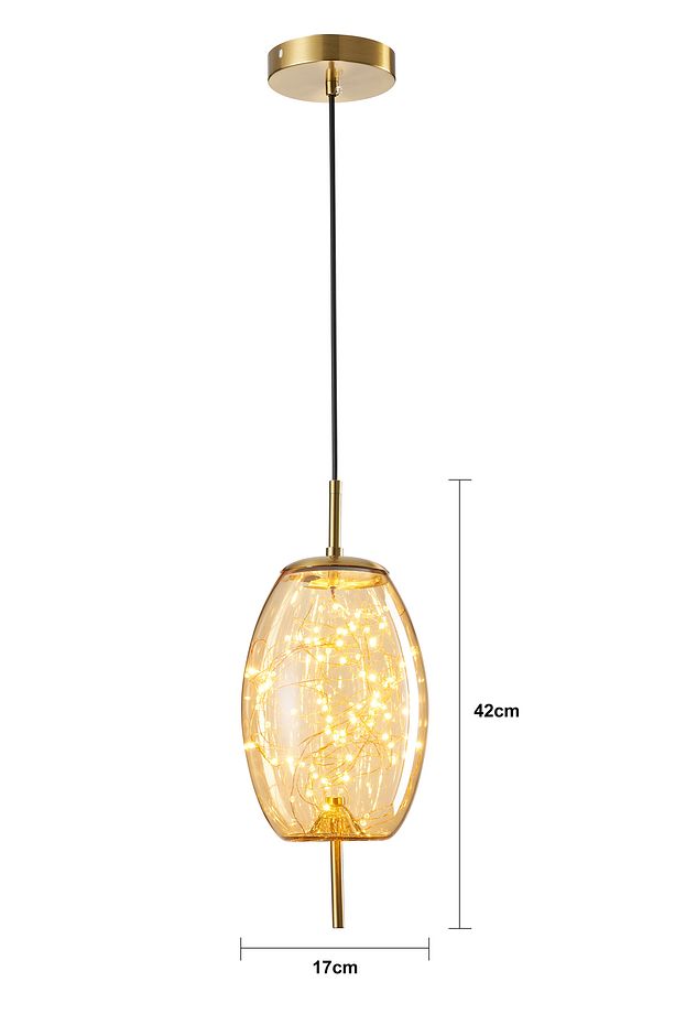 Jasper 10 Watt 3000K Eskitme Bal Camlı Tekli Peri Led Sarkıt Avize - 6