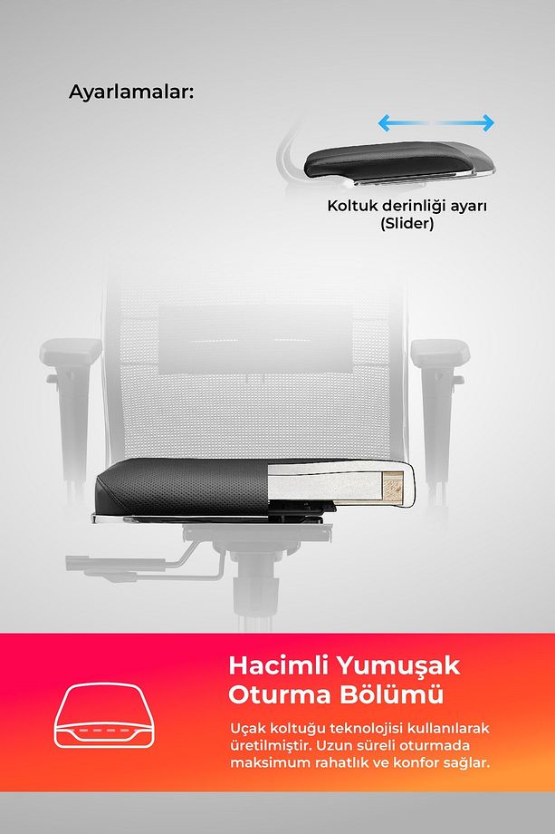 Ergolife Synchrosit 10 Ergonomik Deri Ve Fileli Ofis - Yönetici Koltuğu / Çalışma Sandalyesi - 1d1.d - 5