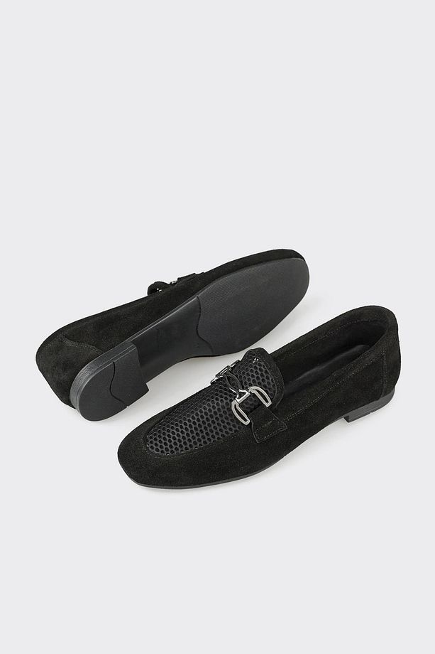 Siyah Deri Kadın Loafer - 3