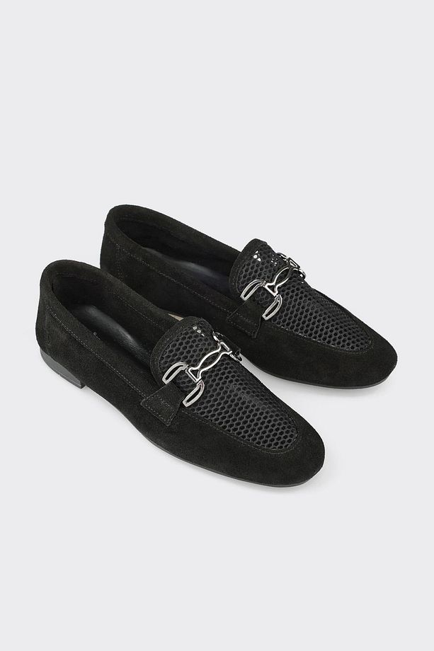Siyah Deri Kadın Loafer - 2