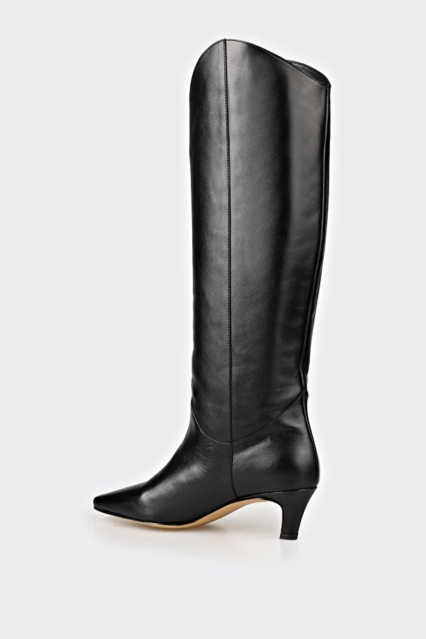 Siyah Deri Kadın Çizme - 3