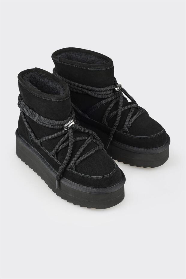 Siyah Kadın Deri Bot - 2