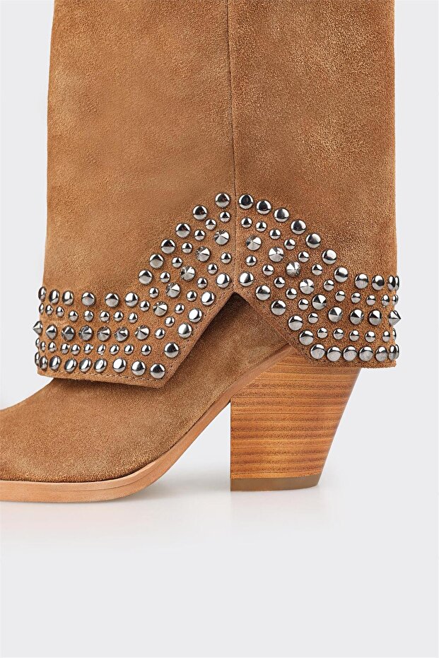 Taba Deri Kadın Çizme - 4