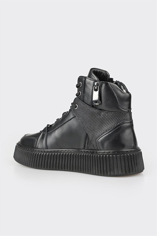 Siyah Deri Erkek Spor Bot - 3