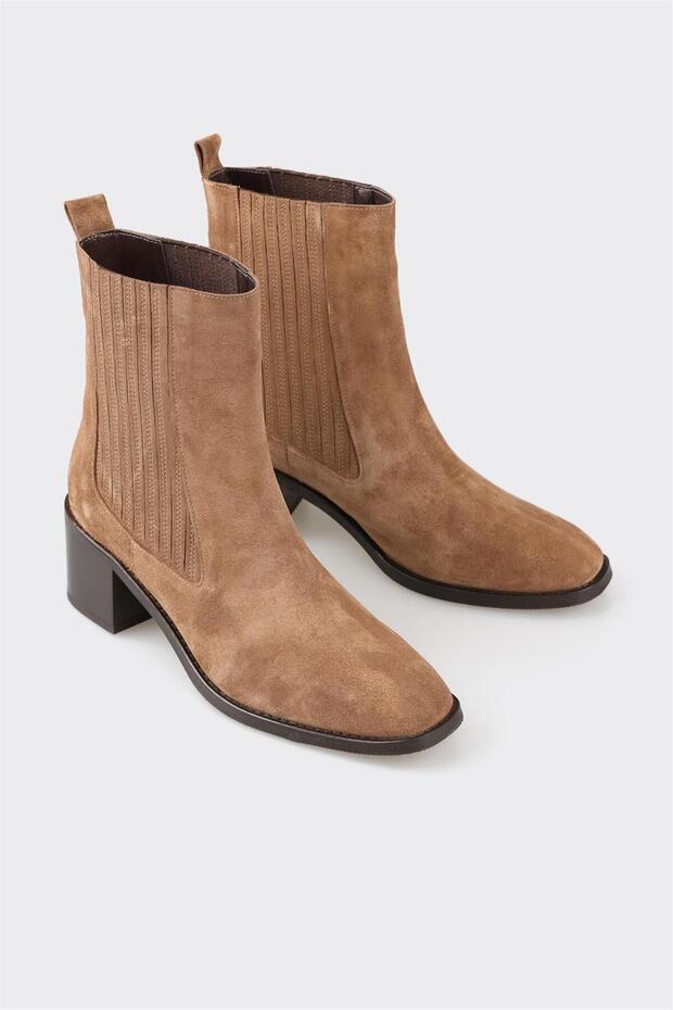 Taba Deri Kadın Klasik Bot - 2