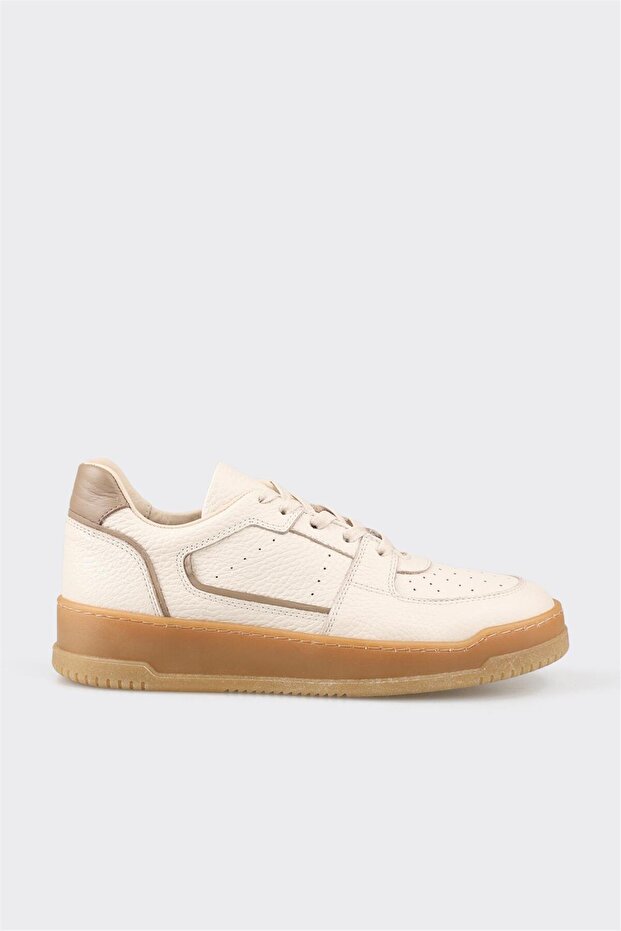 Ecru Leather Women's Sports Shoes