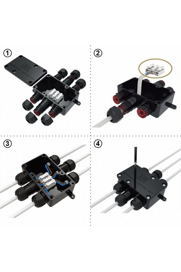 Ip65 Su Geçirmez Buat Kutusu 2 Giriş 1 Çıkış 1 Adet - 2