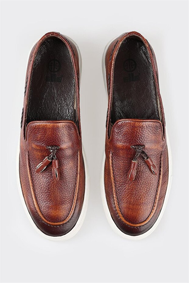 Taba Deri Erkek Loafer - 4
