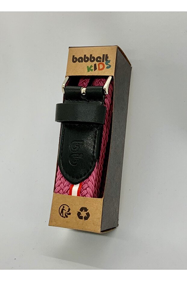 Elastik Örgü Çocuk Kemeri Pembe - 5