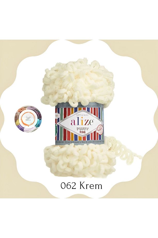 Puffy Fine El Örgü Ipliği Küçük Ilmek (TEKLİ) - 100 Gr. 14.5mt. Parmak Ipi, Battaniye Ipi - 1