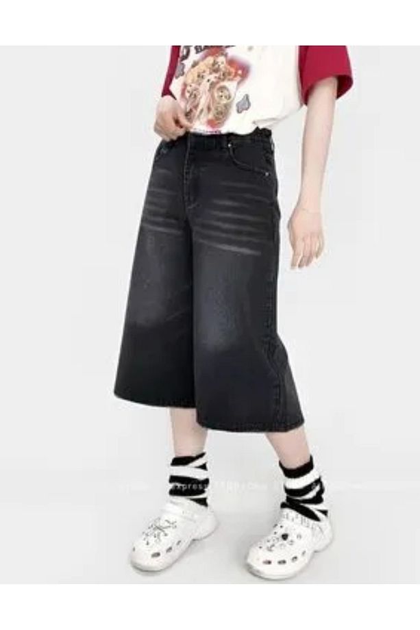 Yudoowear, siyah denim kot bermuda sort - 4