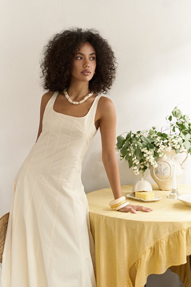 Garda Uzun Sarı Balon Elbise - 1