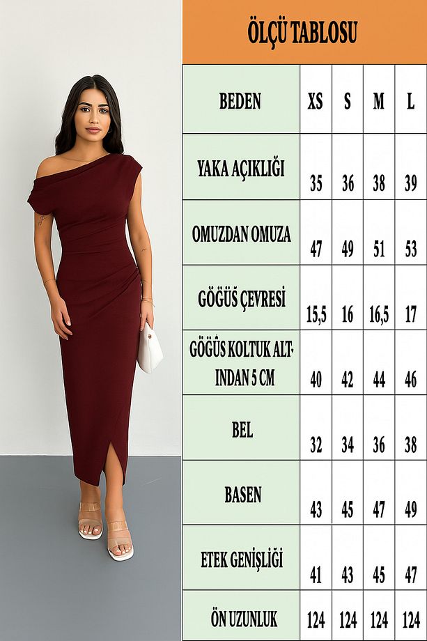 Dummy Işıltı – Tek Omuz Detaylı Simli Yandan Yırtmaçlı Abiye Elbise - 9
