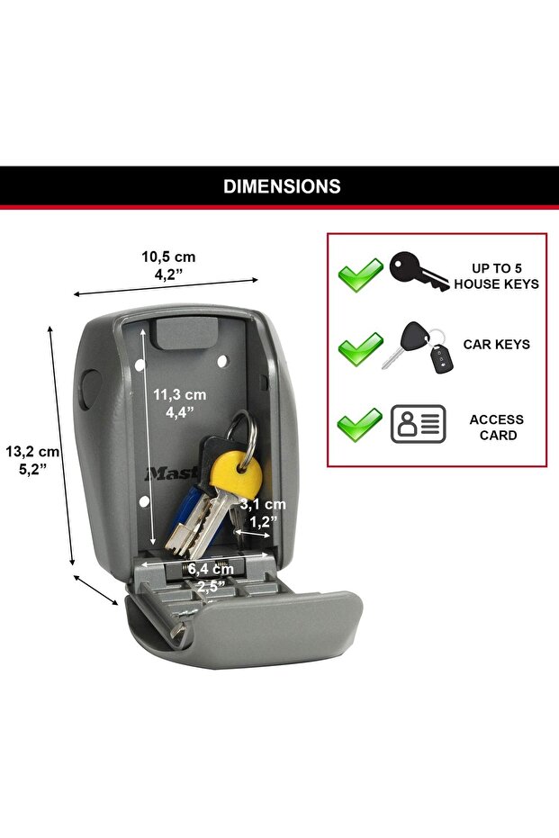 Masterlock® metal key/card box, resettable code, burglar-resistant - 3