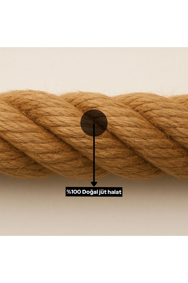 Jüt Halat Sarkıt Avize Kablolu Halatlı Rustik Lamba (100 Cm 5 Adet) - 5