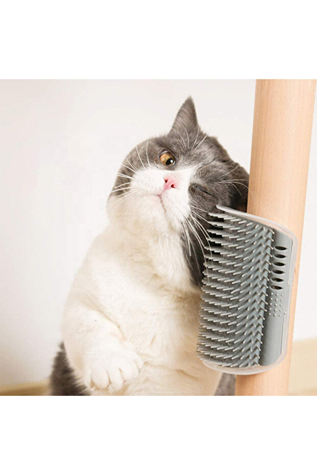 Corner Brush For Cats With Catnip Self-Grooming Easy Assembly Durable Material - 3