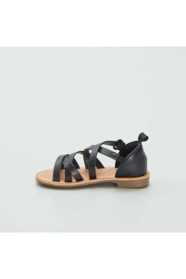 Multi-cross-strap sandals BLACK - 4