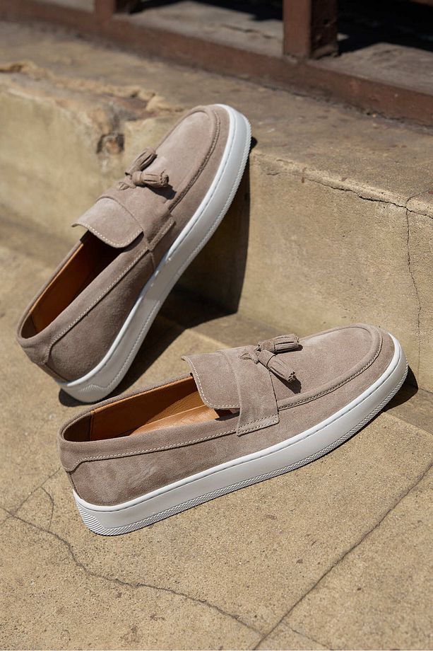 Tassel Kum Süet Deri Erkek Sneaker Ayakkabı - 8