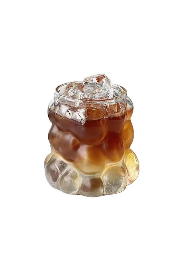 Yeni Stil Borosilikat Üzüm Şekilli Cam Bardak, Latte, Meşrubat, Bubble Bardak 300 ml 2 Adet - 2431 - 6