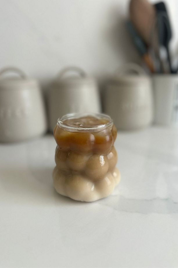 Yeni Stil Borosilikat Üzüm Şekilli Cam Bardak, Latte, Meşrubat, Bubble Bardak 300 ml 2 Adet - 2431 - 3