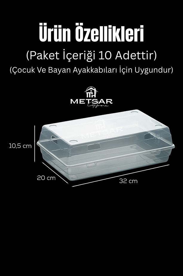10’lu Şeffaf Kadın Ayakkabı Saklama Kutusu – Hava Delikli, Istiflenebilir Organizer - 2