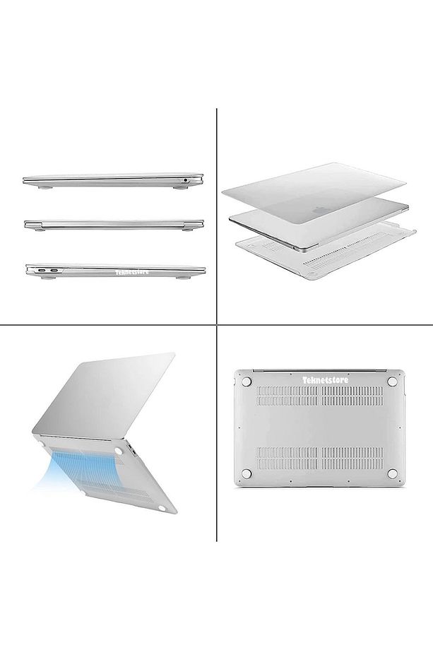 Apple Macbook Air 13 M1 Çip 2020 Kılıf A2337 - A1932 - A2179 Şeffaf Transparan Koruyucu Kapak Kılıf - 9