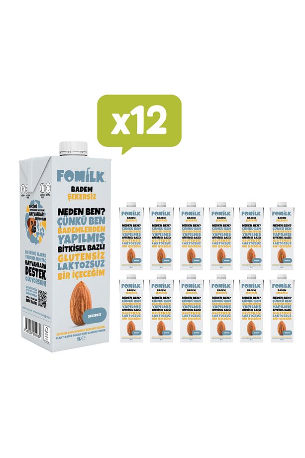 Bitkisel Bazlı Şekersiz Badem Içeceği 1l X 12 - 1