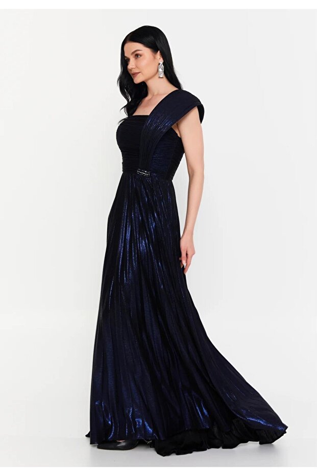 6015SIM SİMLİ LAME ELBİSE - 2