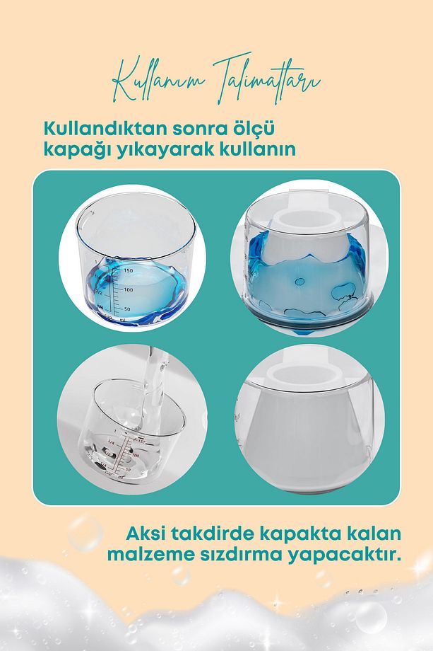 1 Adet Sızdırmaz Depolama Sıvı Toz Deterjan Erzak Saklama Kutusu- Ölçekli Deterjan Kutusu 2300 ml - 4