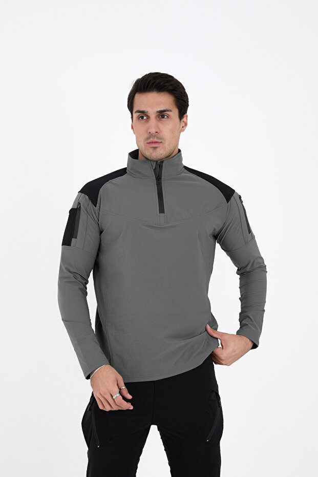 Camp137 Outdoor Tactical Water Repellent Men's Gray Tactical Sweatshirt