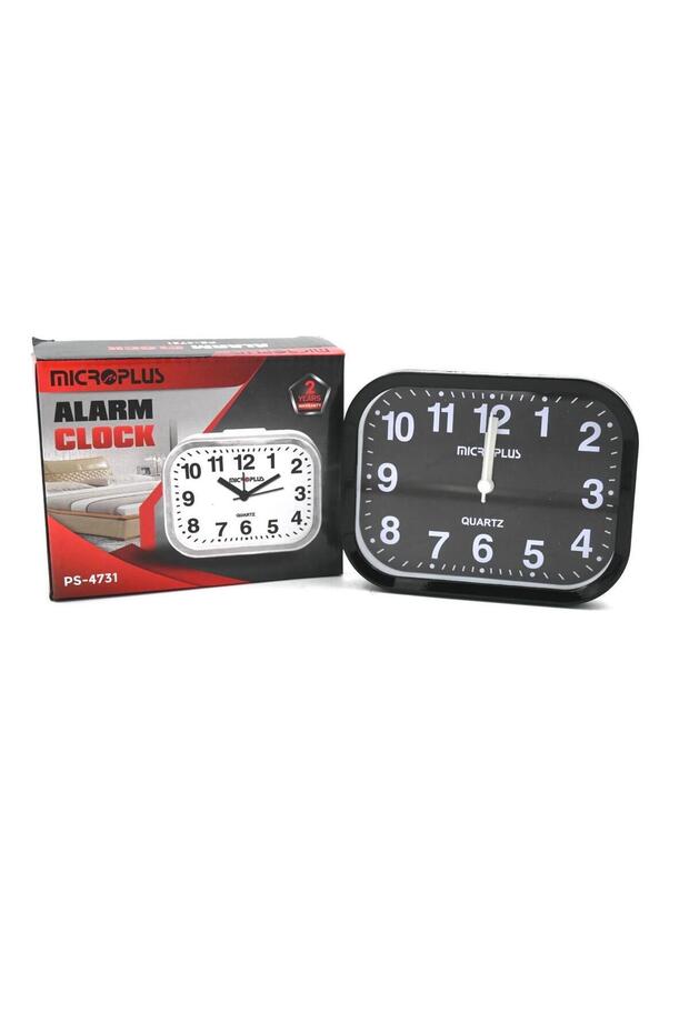 ساعة منبه تناظرية من مايكرو بلس باللون الأسود PS-4731 - 2