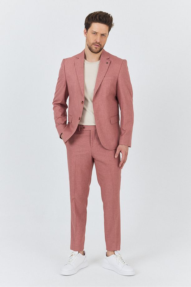 Nipoye Erkek Pembe 2'li Slim Fit Takım Elbise - 7