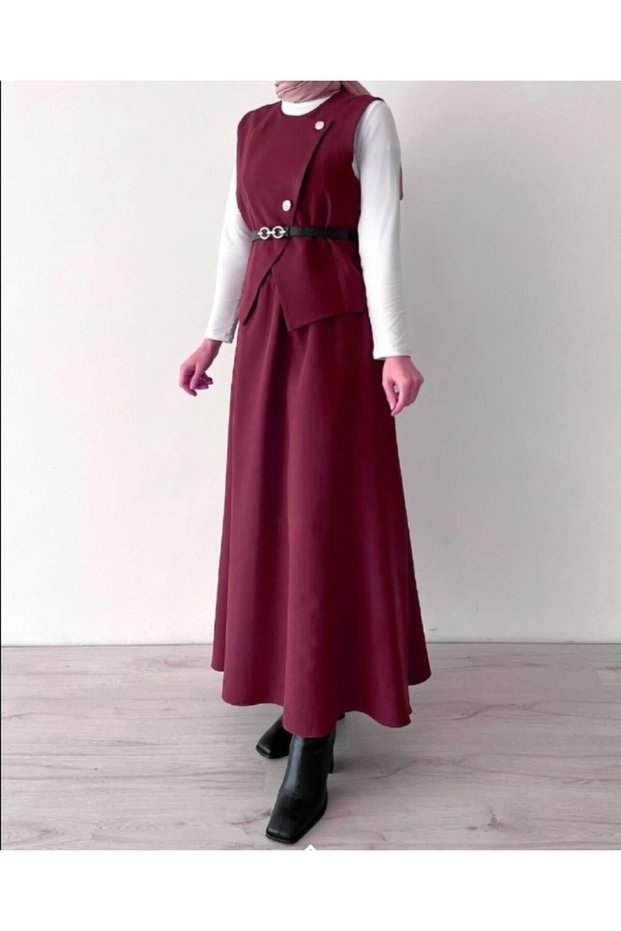 Belted Vest and Skirt Suit 2501