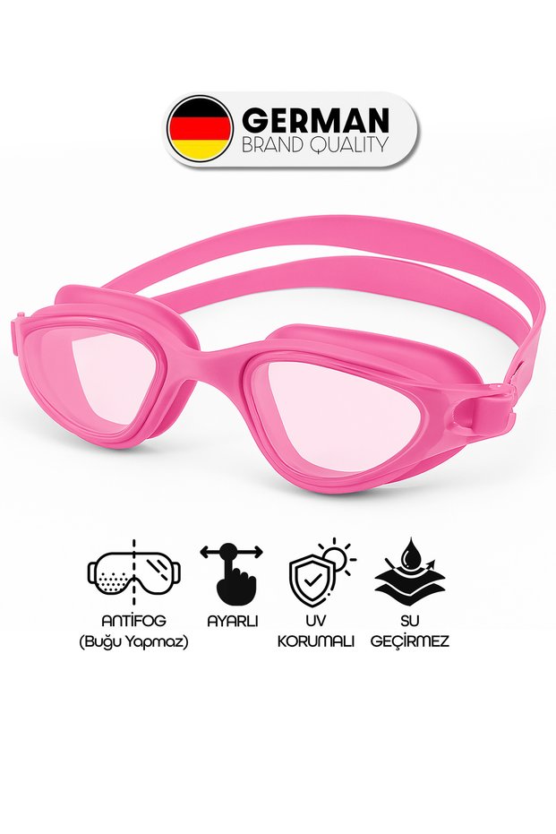 Large Boy Pro Silicone Adult Swimming Goggles Anti-Fog and Waterproof Pink