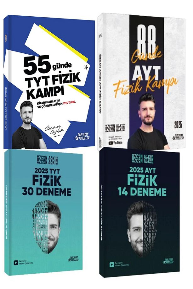 Özcan Aykın 2025 TYT-AYT Fizik Full Set 4 Kitap Kamplar ve Denemeler - 1