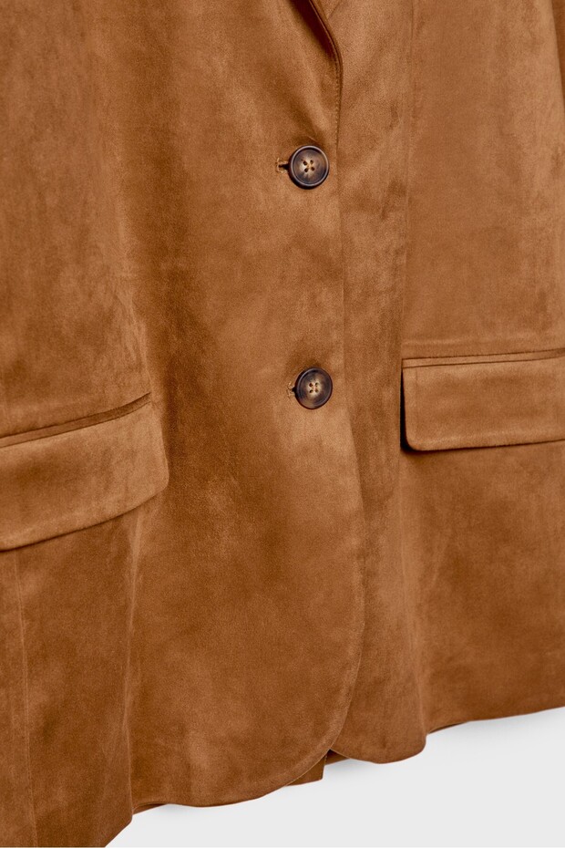 سترة من الجلد السويدي الصناعي - 7