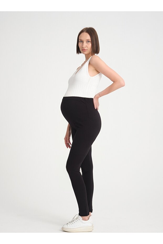 Fekete kismama leggings - állítható derék - 6