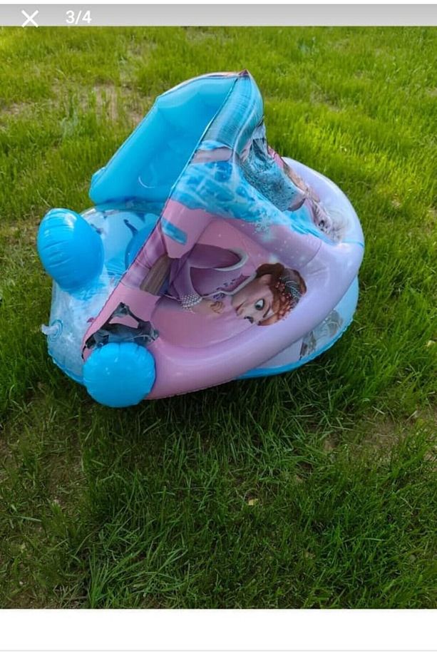 Frozen Şişme Bebe Flotörü 1-6 yaş Bebek Simiti Bebek Simidi Havuz Simidi Elsa Anna model - 3
