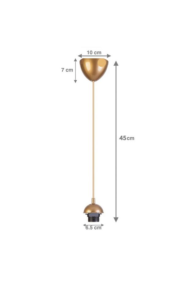 Kablolu Krom Gold Renkli Sarkıt Avize Duyu - Standart E27 Duy - 2