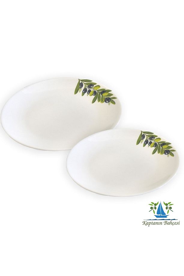 Zeytin Desenli Tabak 25 Cm Ve 21 Cm Cap 2+2 Toplam 4 Adet - 8