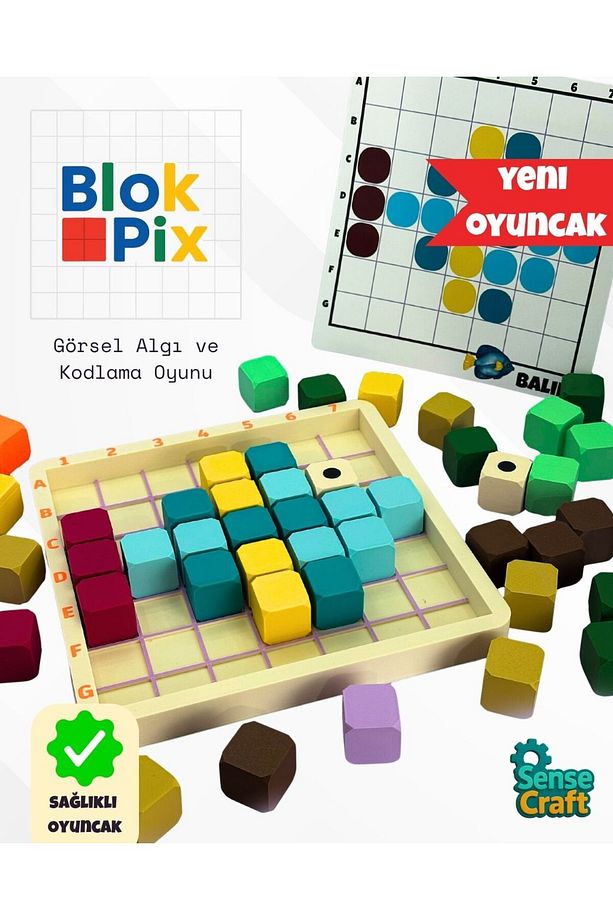 Blokpix - Renkli Bloklar I Görsel Algı I Eğitici Oyuncak I Kodlama I Sağlıklı Oyuncak I Hayal Gücü - 1
